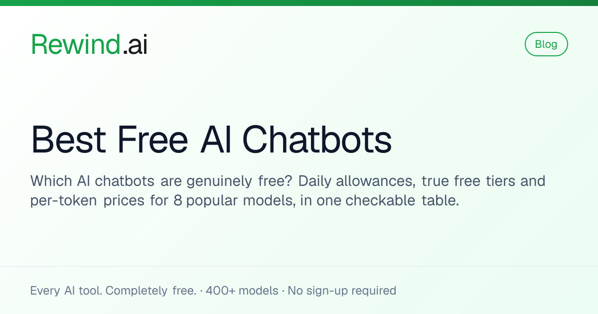 Best Free AI Chatbots 2026 - Full Comparison
