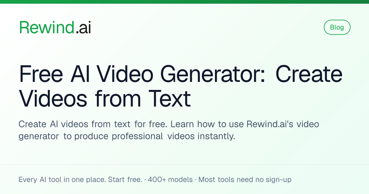 Free AI Video Generator - Text to Video
