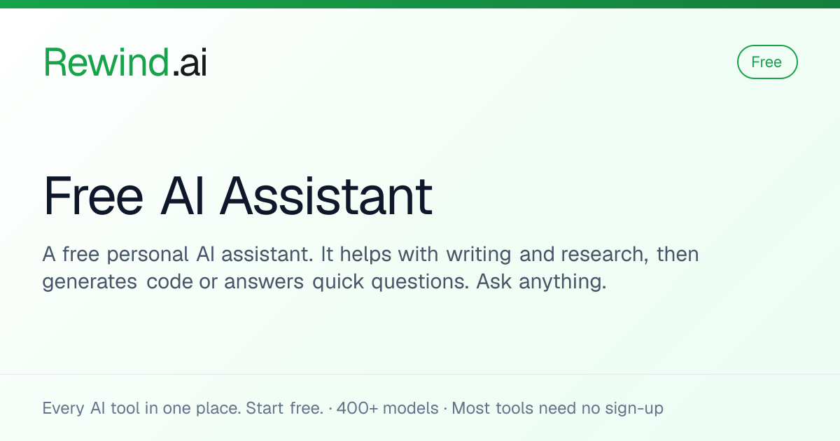 Free AI Assistant | Rewind.ai
