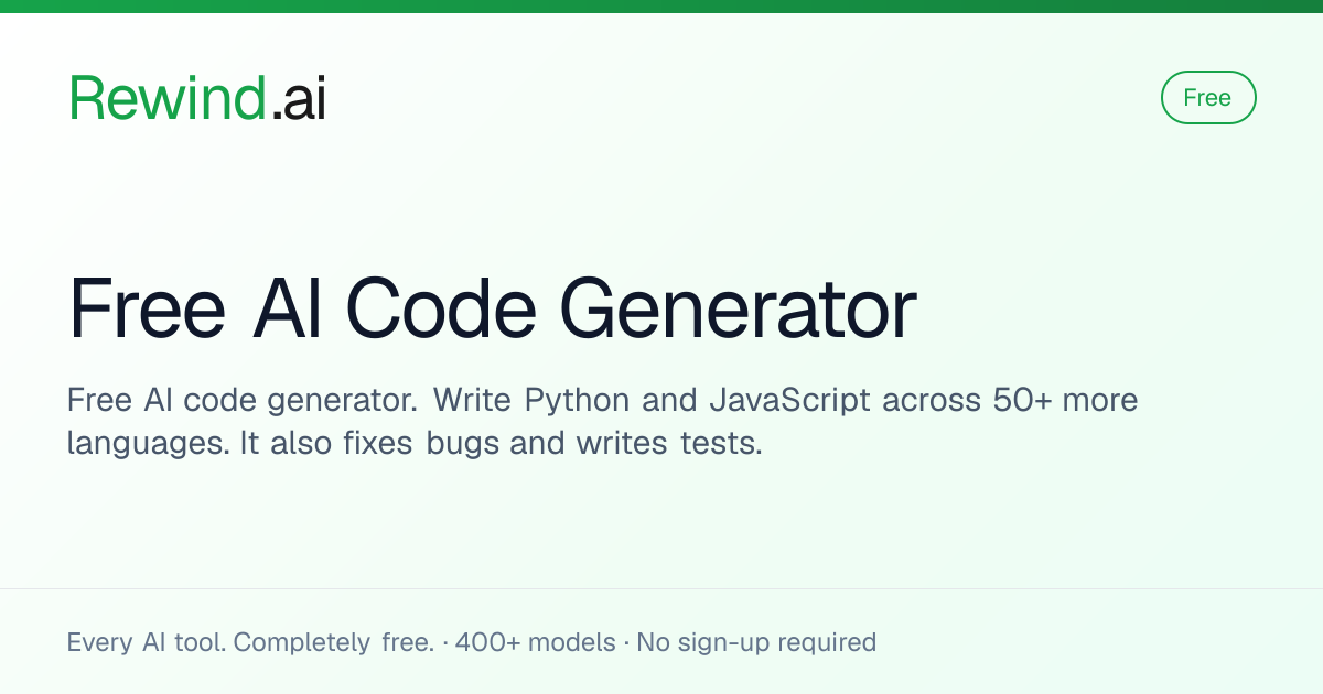 Free AI Code Generator | Rewind.ai