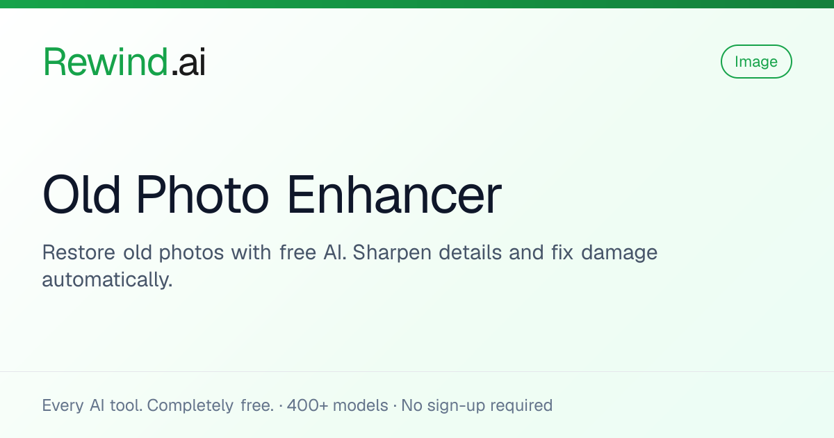 Free AI Old Photo Enhancer | Rewind.ai
