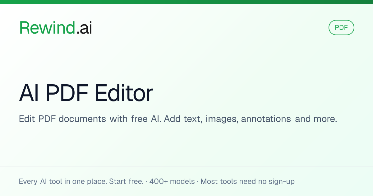 Free AI PDF Editor | Rewind.ai
