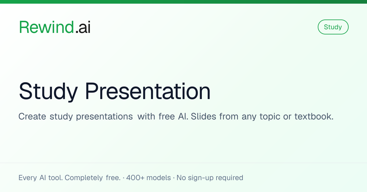 Free AI Study Presentation Maker | Rewind.ai