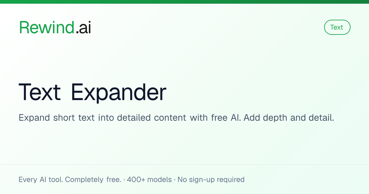 Free AI Text Expander | Rewind.ai