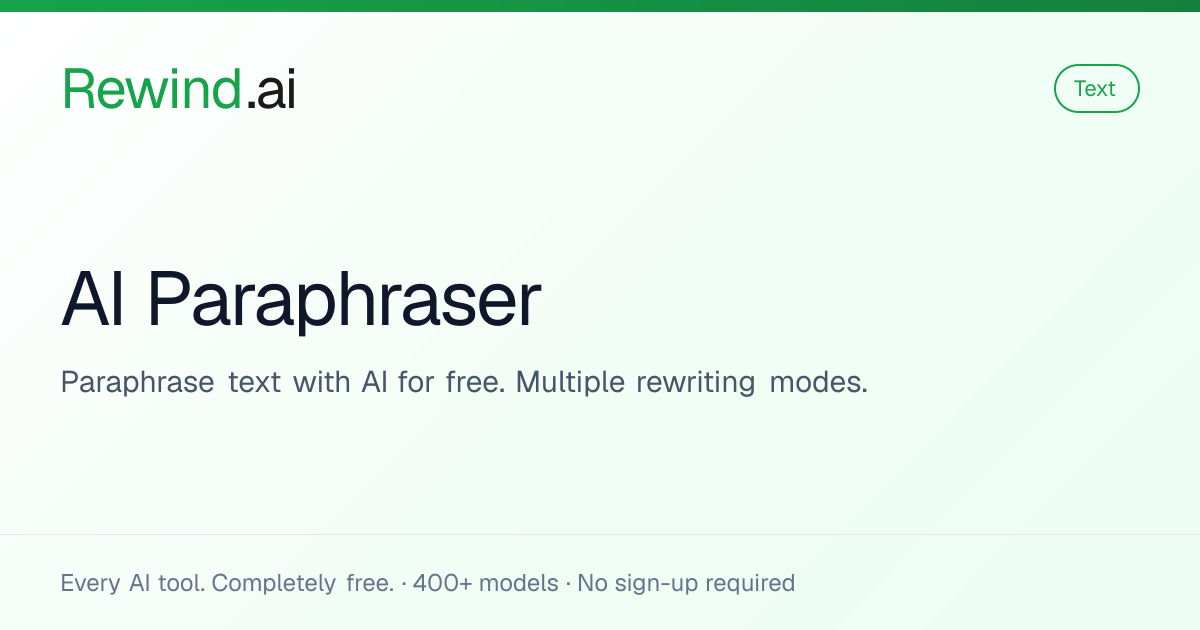 Free AI Paraphrasing Tool | Rewind.ai