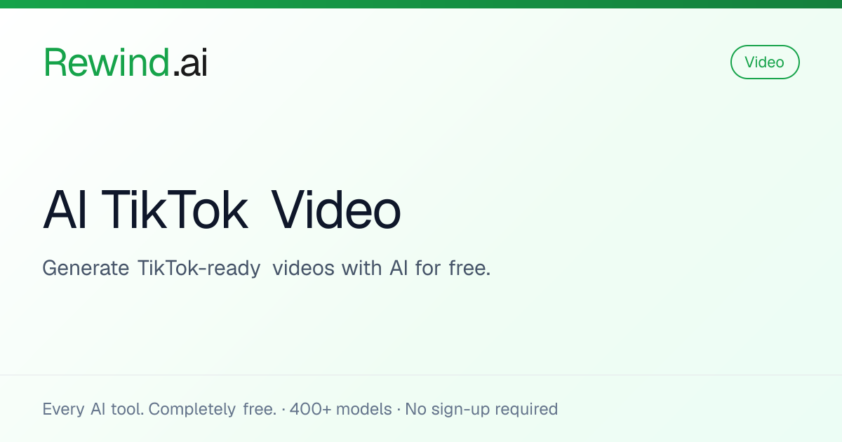Free AI TikTok Video Generator | Rewind.ai